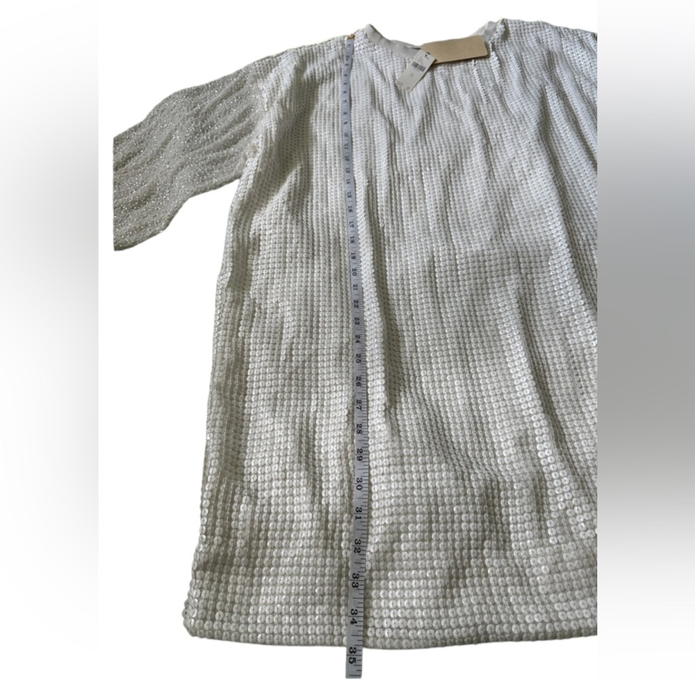 Anthropologie Let Me Be Sequin Mini Dress Women’s Size XL. White, NWT - Picture 3 of 14